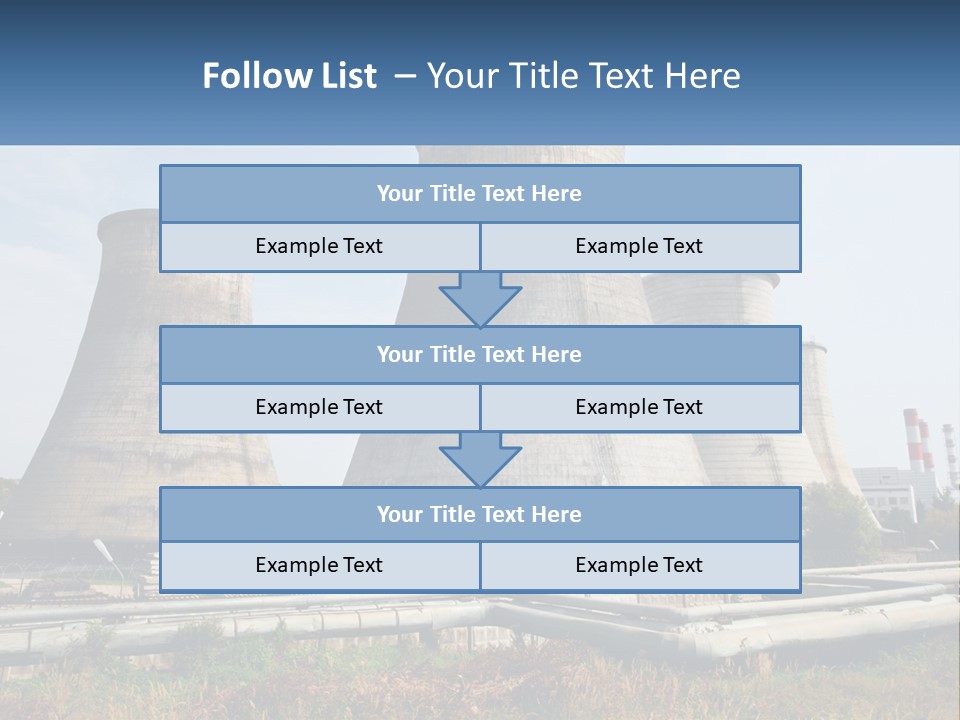 A Power Plant With Three Towers In The Background PowerPoint Template