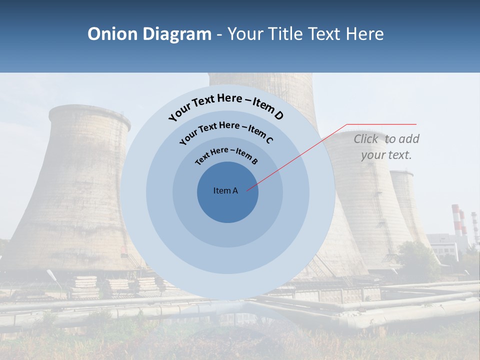 A Power Plant With Three Towers In The Background PowerPoint Template