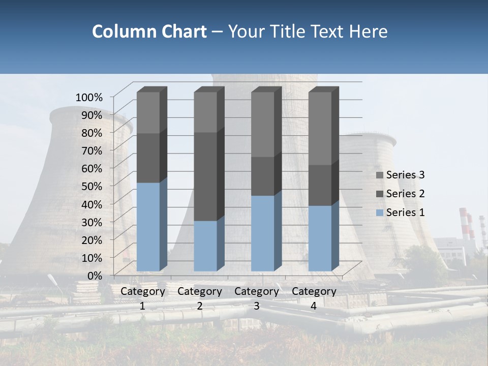 A Power Plant With Three Towers In The Background PowerPoint Template