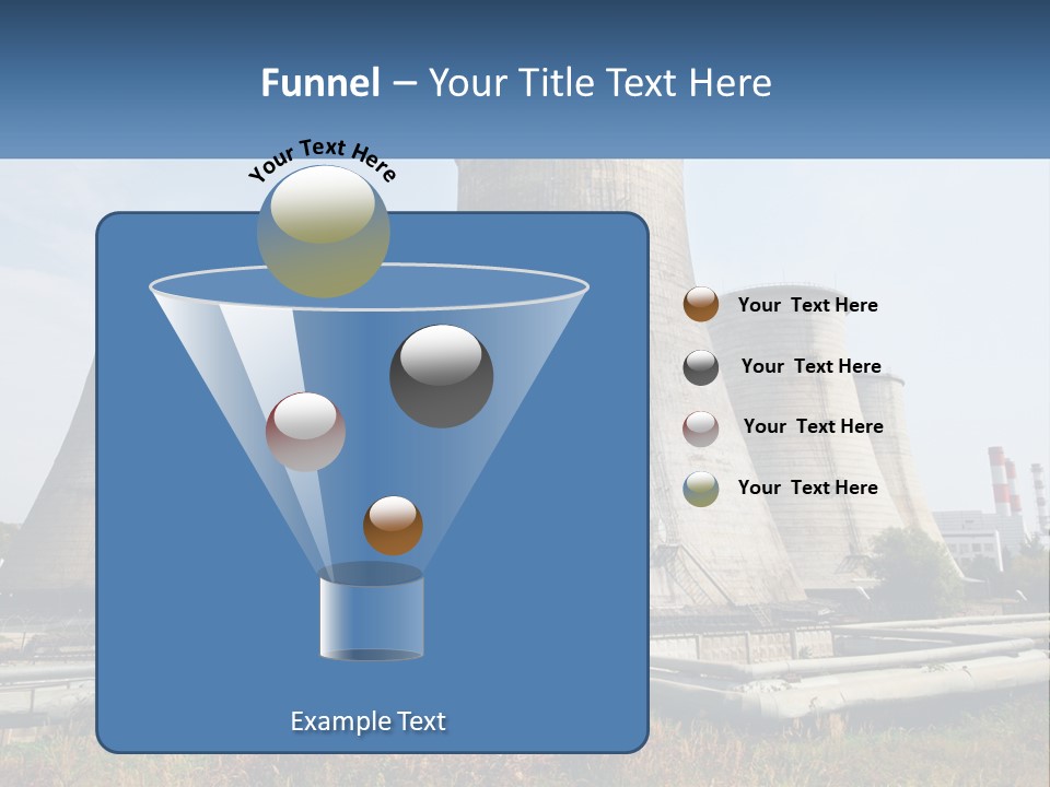 A Power Plant With Three Towers In The Background PowerPoint Template