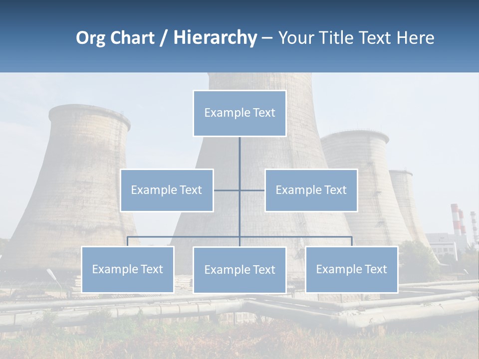 A Power Plant With Three Towers In The Background PowerPoint Template