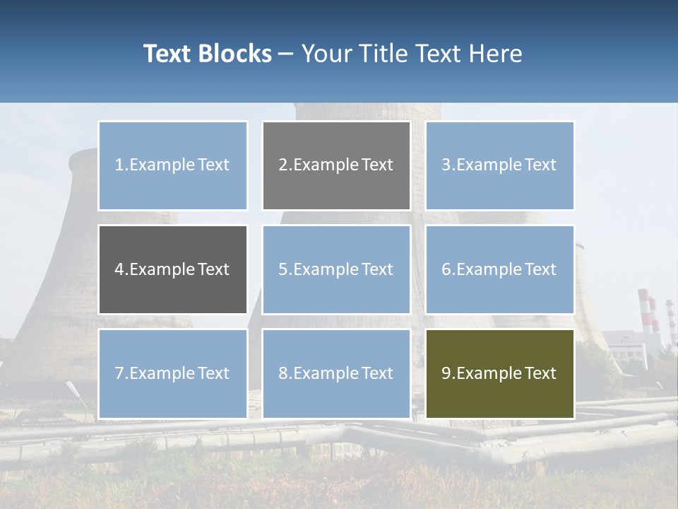 A Power Plant With Three Towers In The Background PowerPoint Template