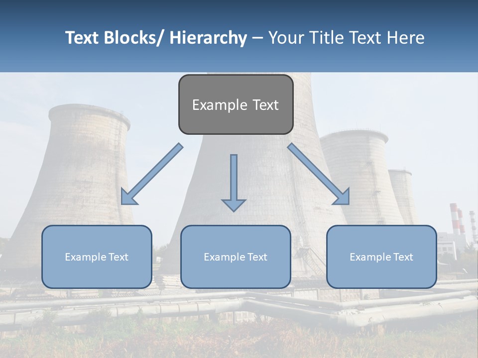 A Power Plant With Three Towers In The Background PowerPoint Template