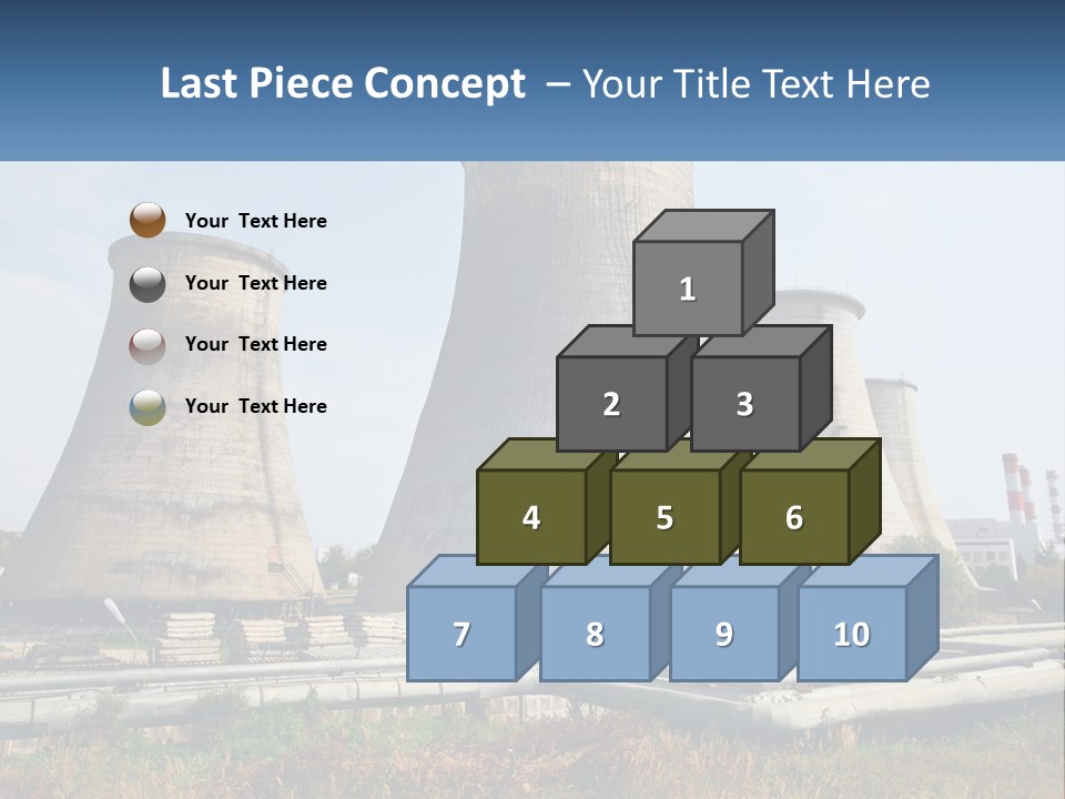 A Power Plant With Three Towers In The Background PowerPoint Template