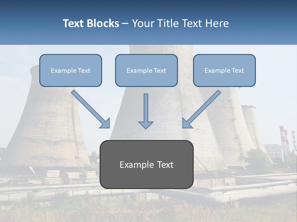 A Power Plant With Three Towers In The Background PowerPoint Template