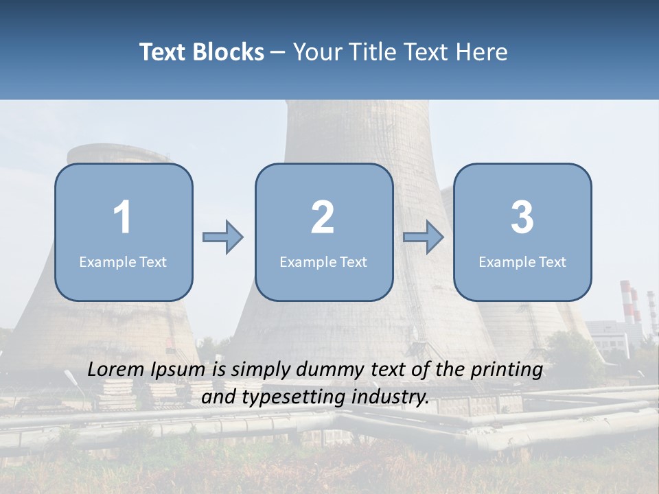 A Power Plant With Three Towers In The Background PowerPoint Template