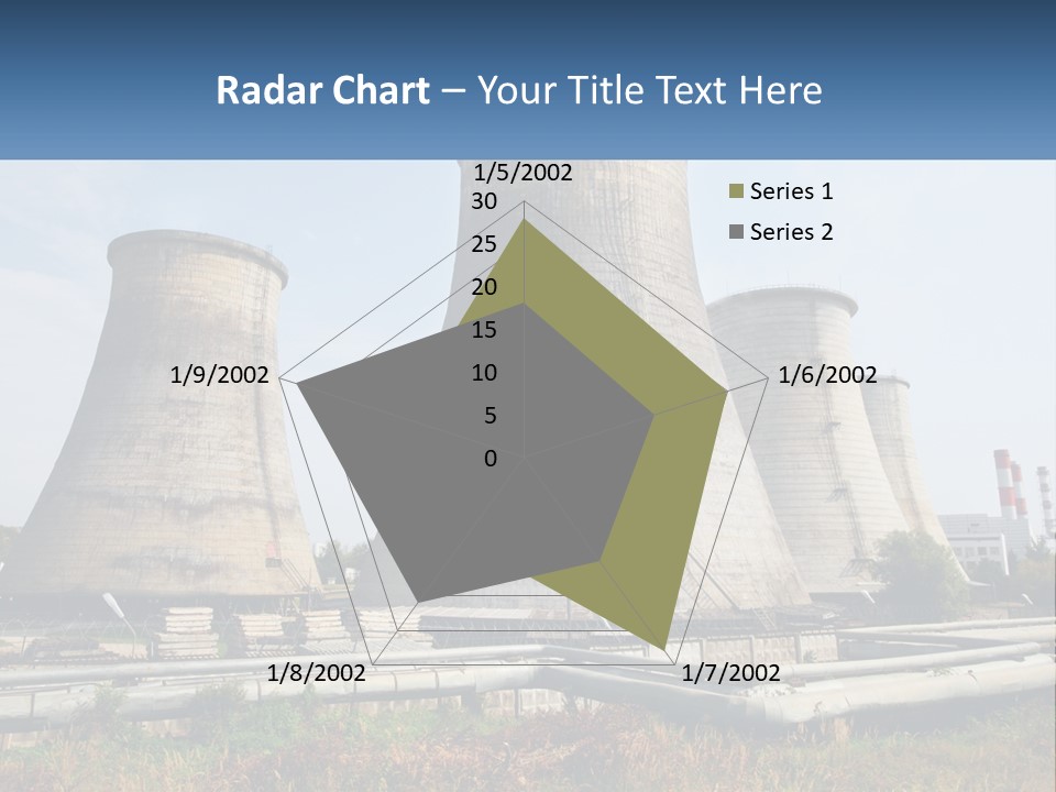 A Power Plant With Three Towers In The Background PowerPoint Template