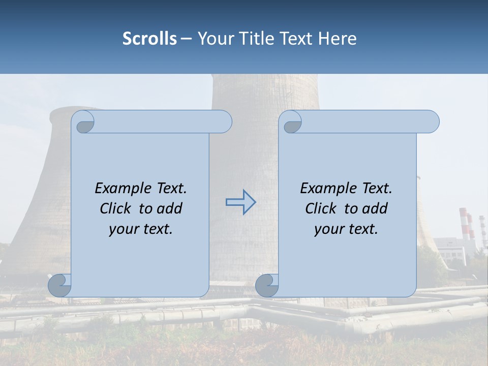 A Power Plant With Three Towers In The Background PowerPoint Template