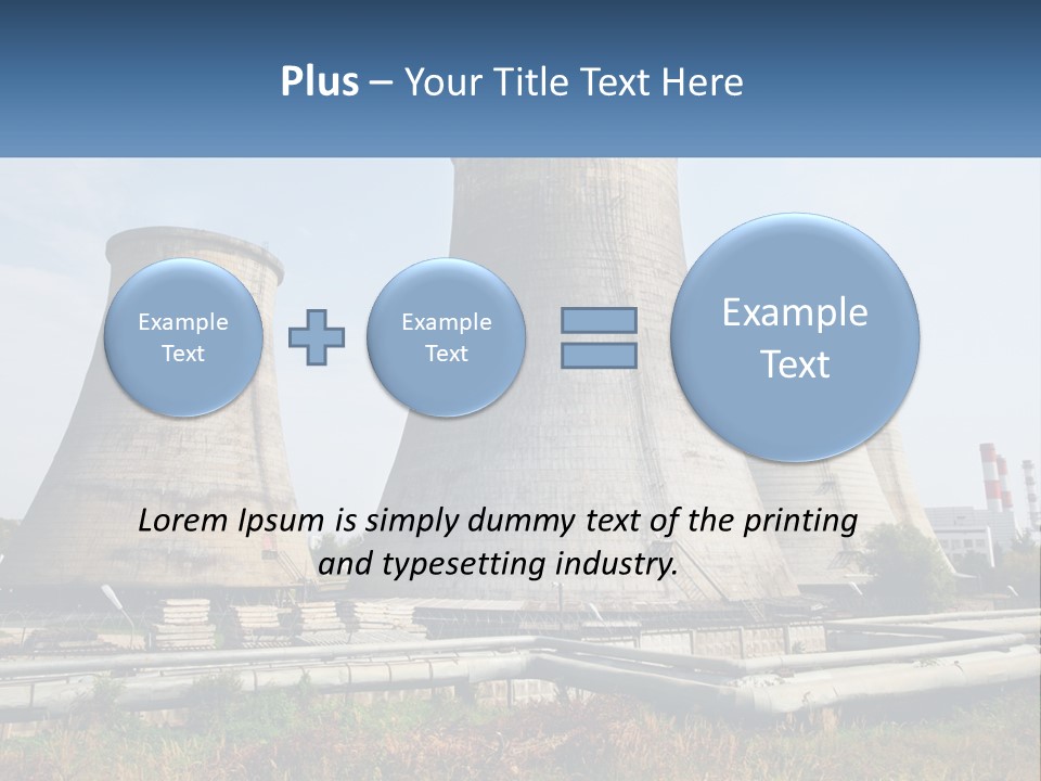 A Power Plant With Three Towers In The Background PowerPoint Template