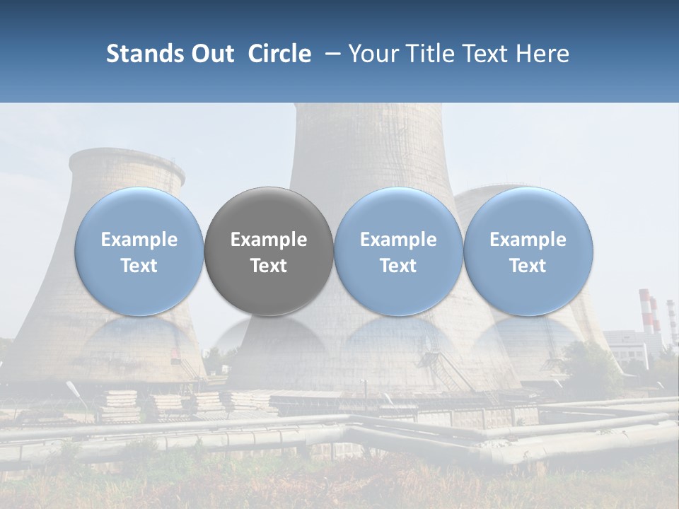 A Power Plant With Three Towers In The Background PowerPoint Template