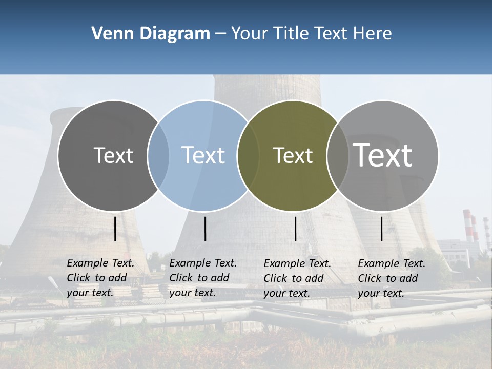 A Power Plant With Three Towers In The Background PowerPoint Template