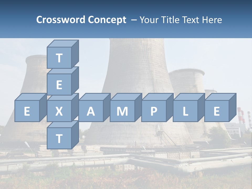 A Power Plant With Three Towers In The Background PowerPoint Template