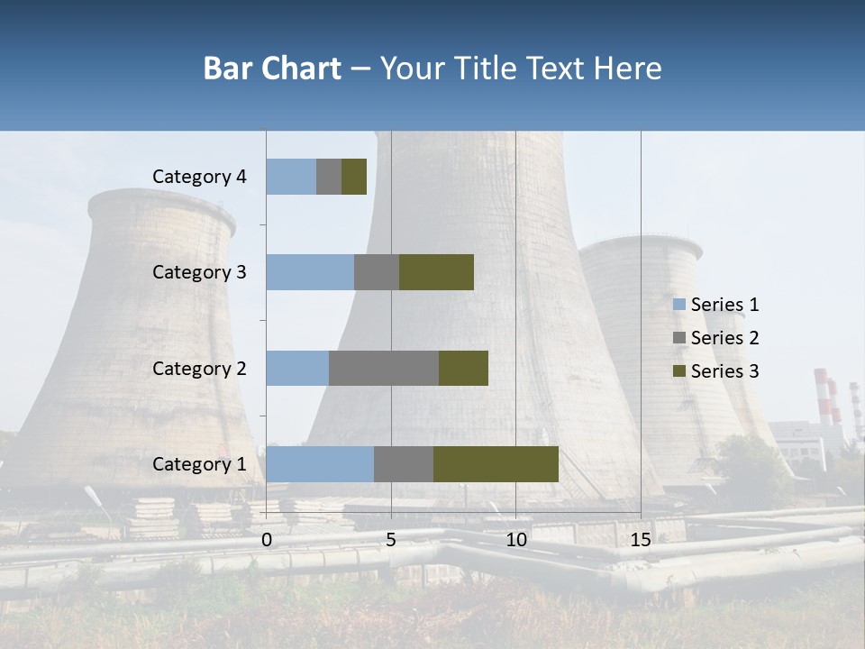 A Power Plant With Three Towers In The Background PowerPoint Template