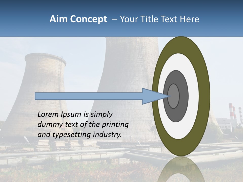 A Power Plant With Three Towers In The Background PowerPoint Template