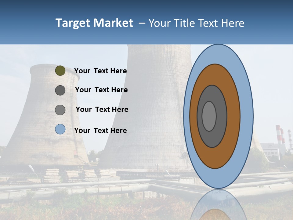 A Power Plant With Three Towers In The Background PowerPoint Template