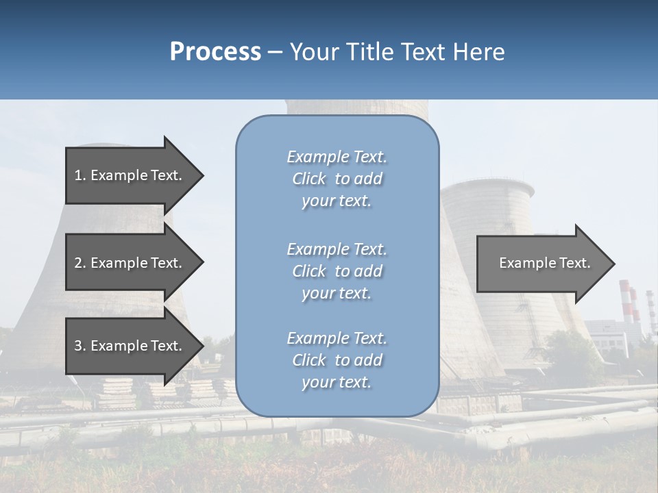 A Power Plant With Three Towers In The Background PowerPoint Template