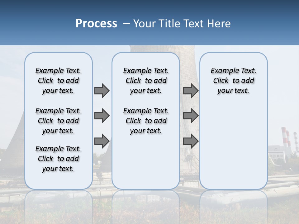 A Power Plant With Three Towers In The Background PowerPoint Template