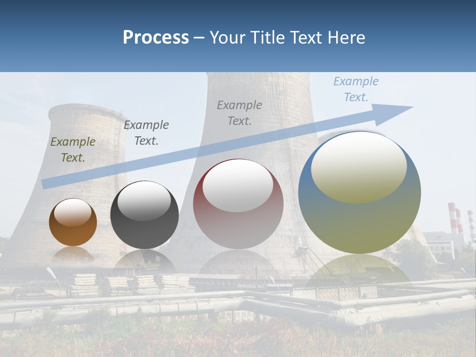 A Power Plant With Three Towers In The Background PowerPoint Template