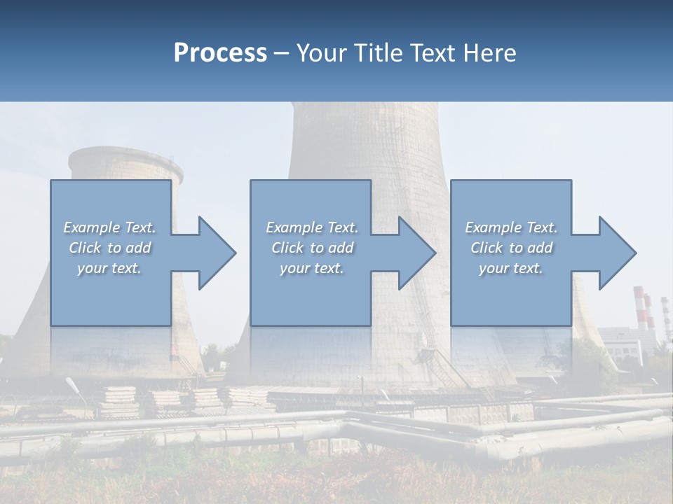 A Power Plant With Three Towers In The Background PowerPoint Template