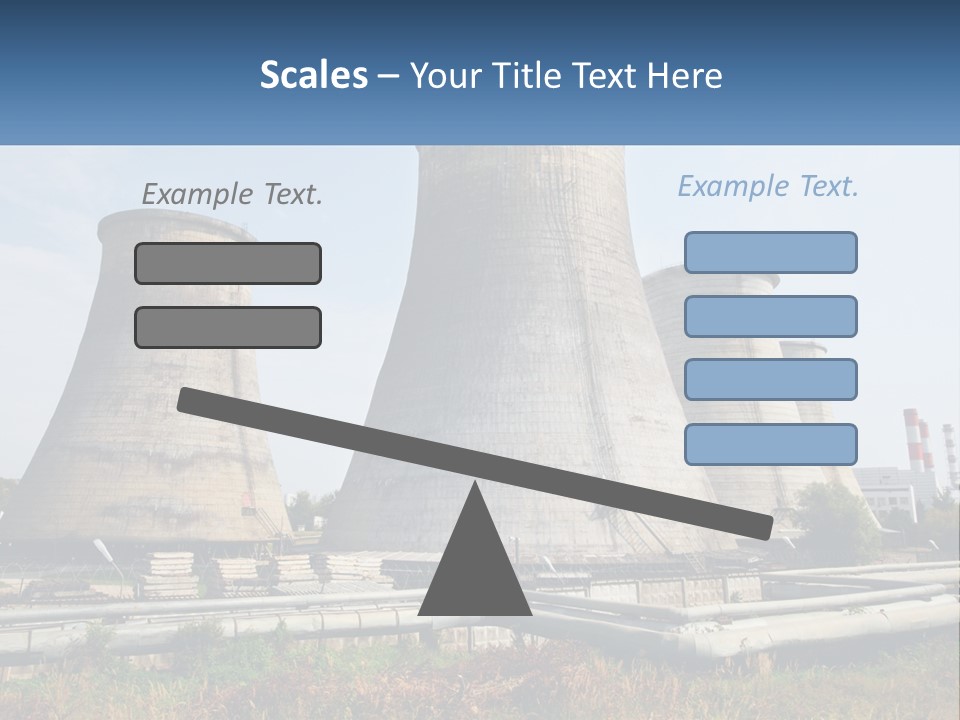 A Power Plant With Three Towers In The Background PowerPoint Template