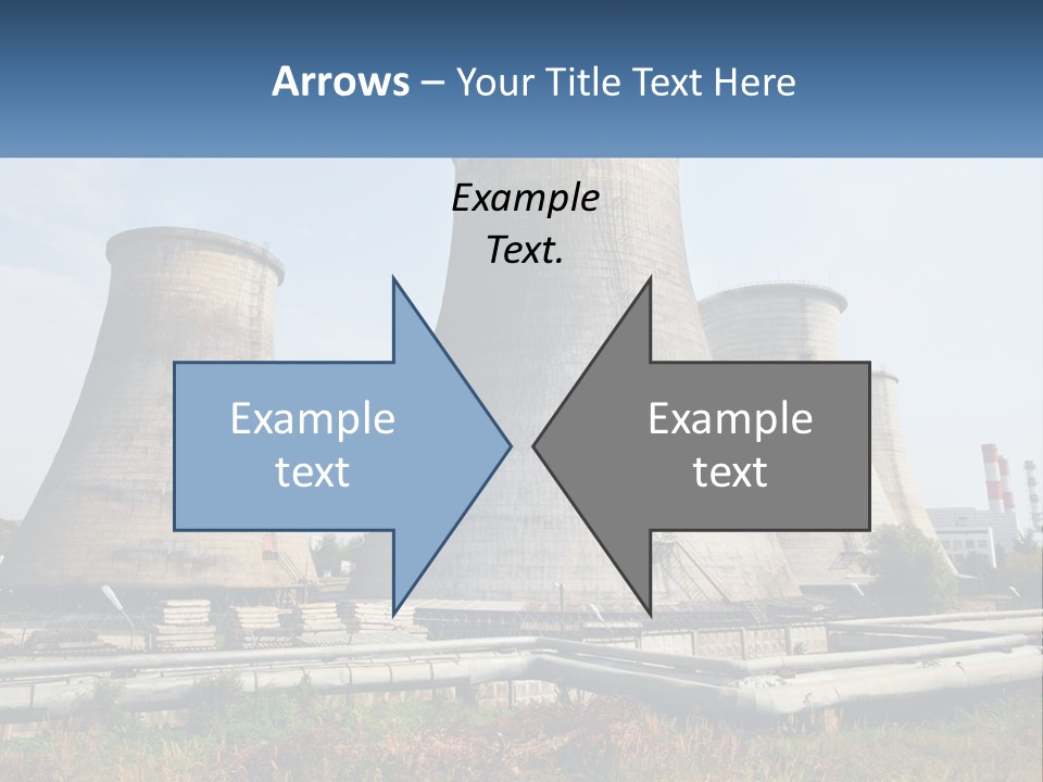 A Power Plant With Three Towers In The Background PowerPoint Template