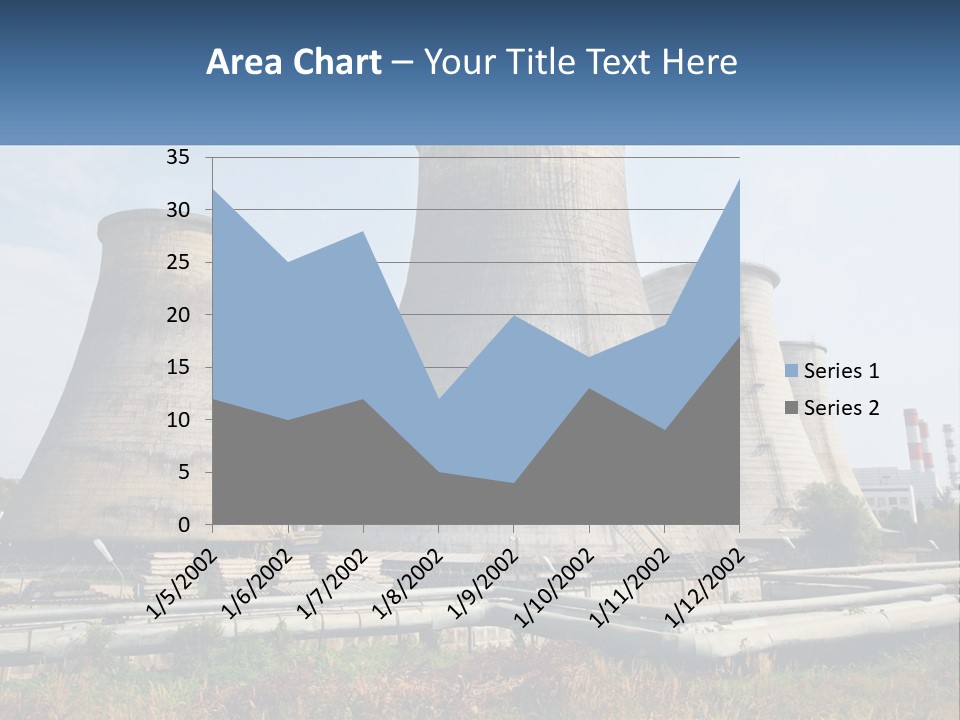 A Power Plant With Three Towers In The Background PowerPoint Template