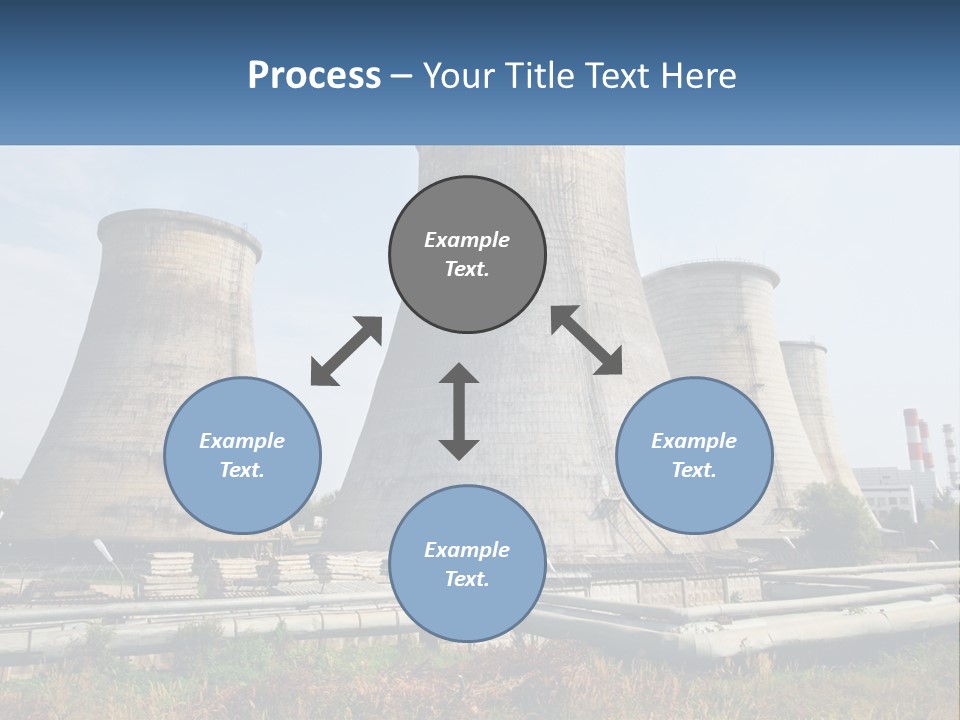 A Power Plant With Three Towers In The Background PowerPoint Template