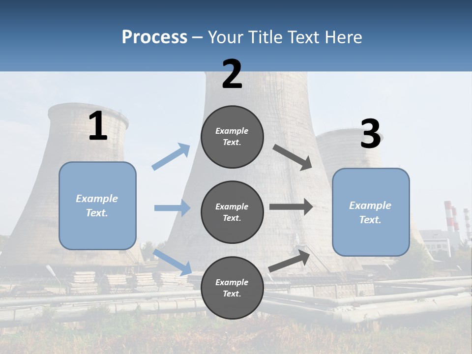 A Power Plant With Three Towers In The Background PowerPoint Template