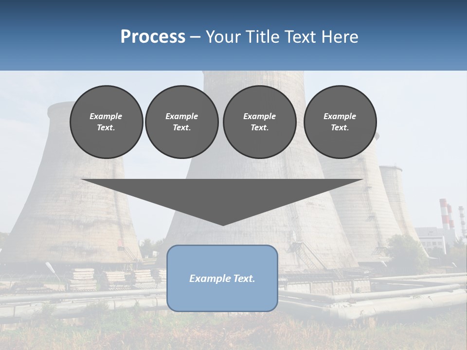 A Power Plant With Three Towers In The Background PowerPoint Template