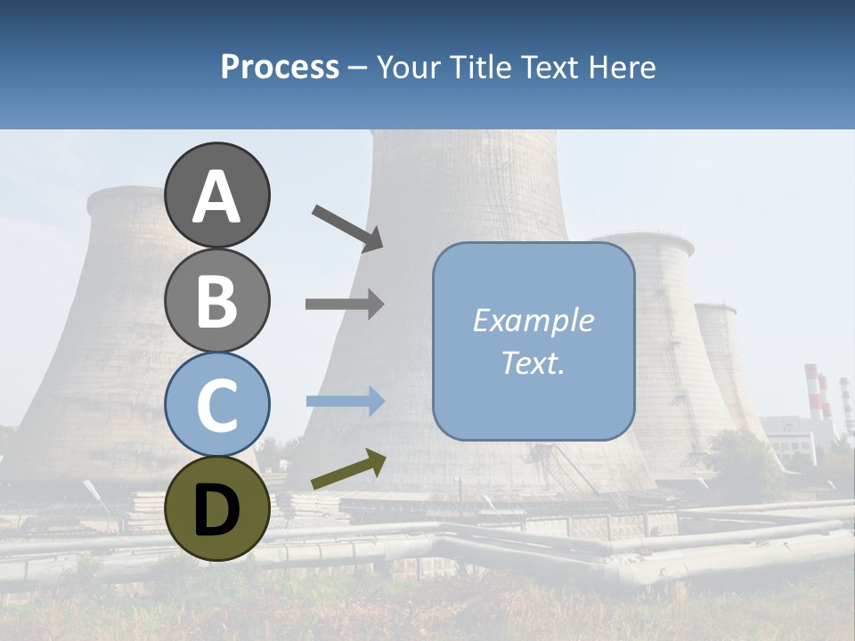 A Power Plant With Three Towers In The Background PowerPoint Template