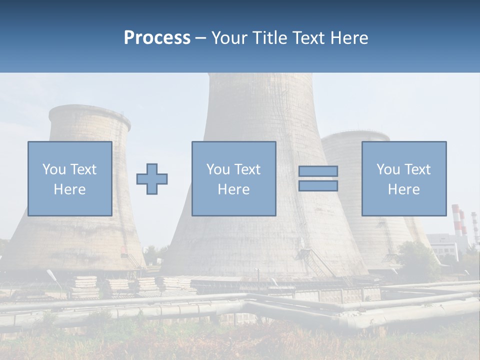 A Power Plant With Three Towers In The Background PowerPoint Template