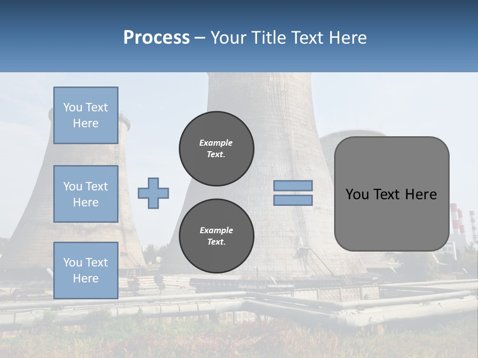 A Power Plant With Three Towers In The Background PowerPoint Template