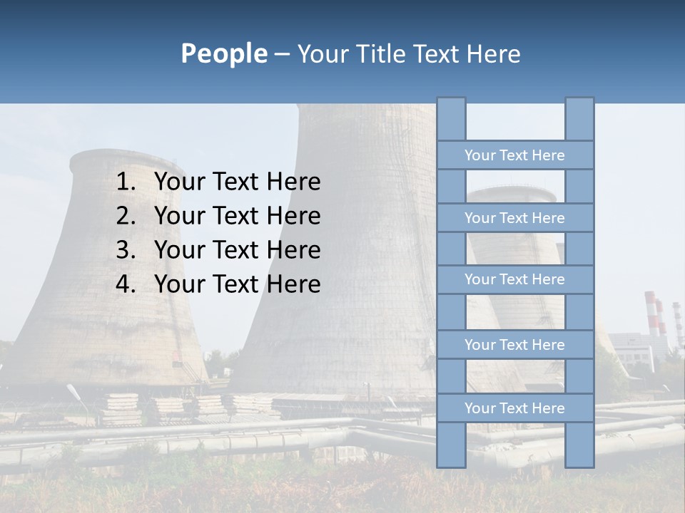 A Power Plant With Three Towers In The Background PowerPoint Template