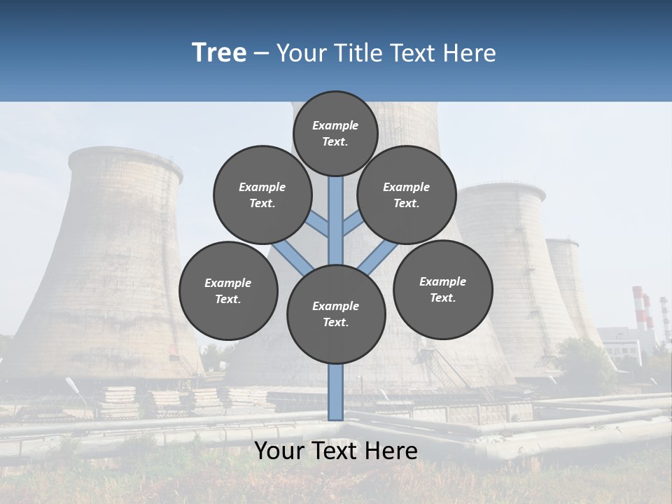 A Power Plant With Three Towers In The Background PowerPoint Template