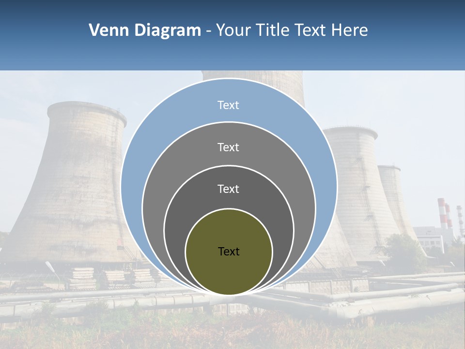 A Power Plant With Three Towers In The Background PowerPoint Template