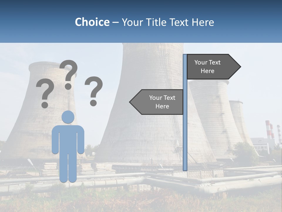 A Power Plant With Three Towers In The Background PowerPoint Template