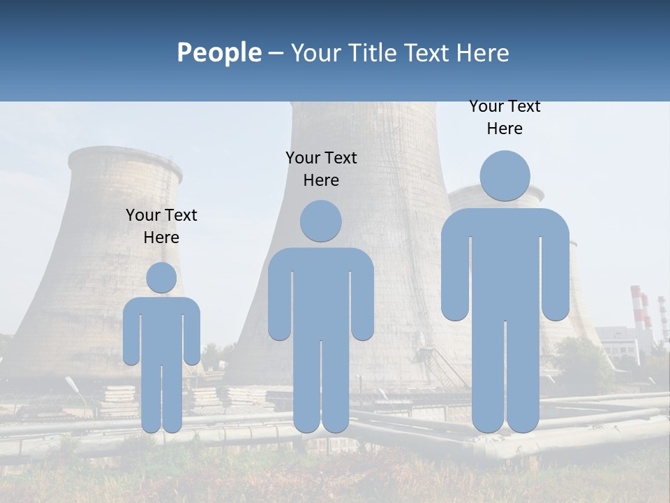 A Power Plant With Three Towers In The Background PowerPoint Template