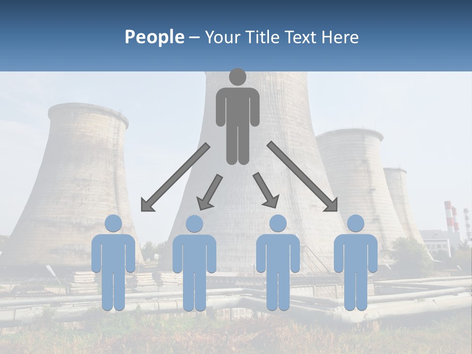 A Power Plant With Three Towers In The Background PowerPoint Template