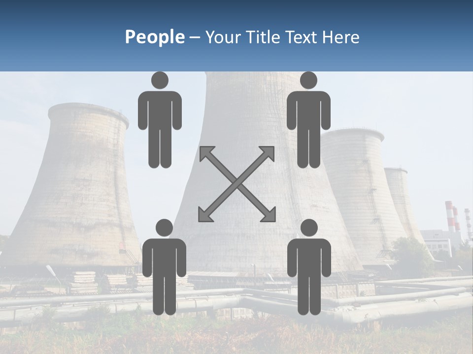 A Power Plant With Three Towers In The Background PowerPoint Template