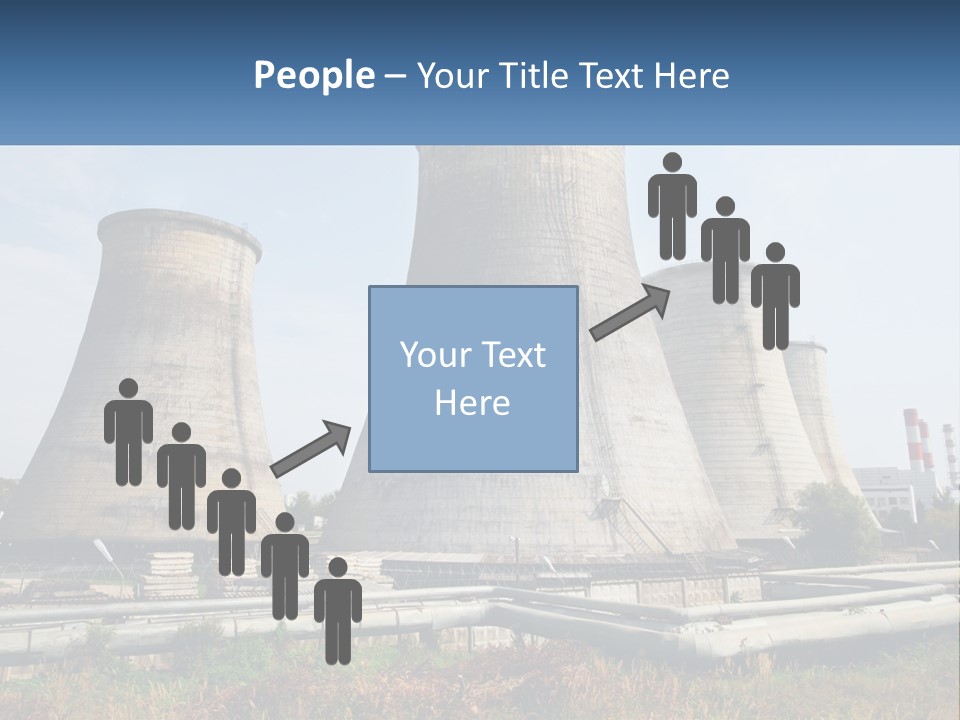 A Power Plant With Three Towers In The Background PowerPoint Template