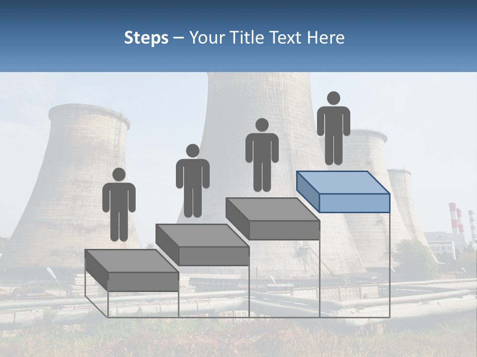 A Power Plant With Three Towers In The Background PowerPoint Template