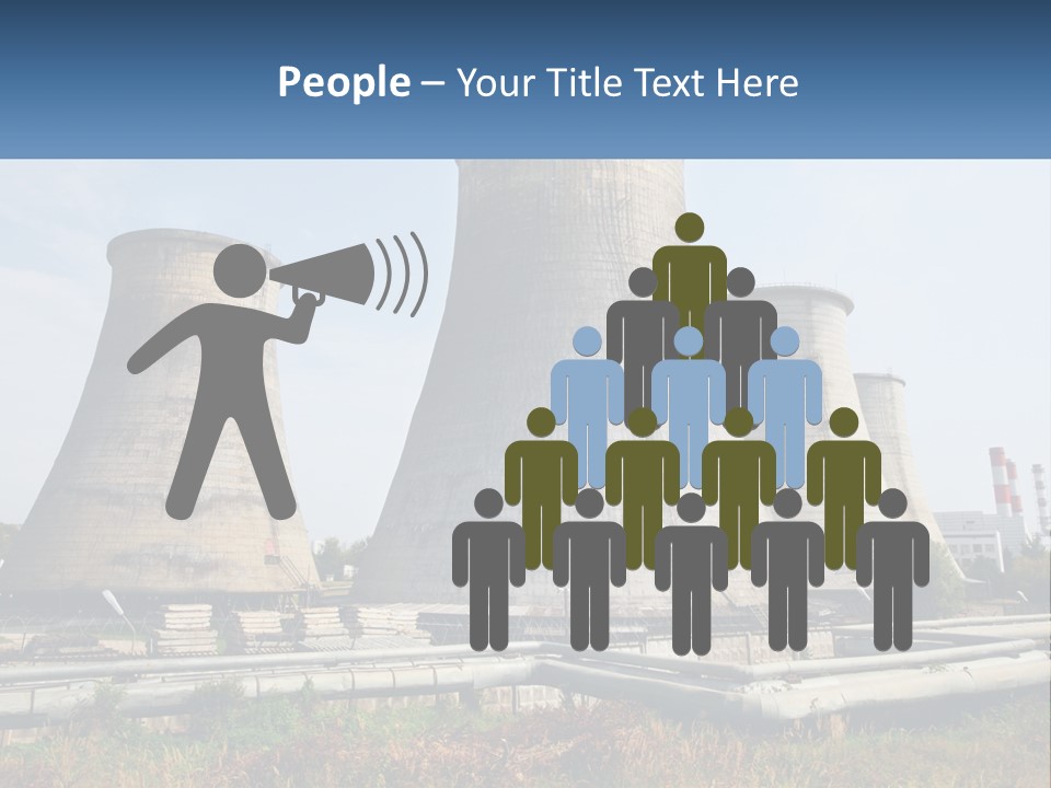 A Power Plant With Three Towers In The Background PowerPoint Template