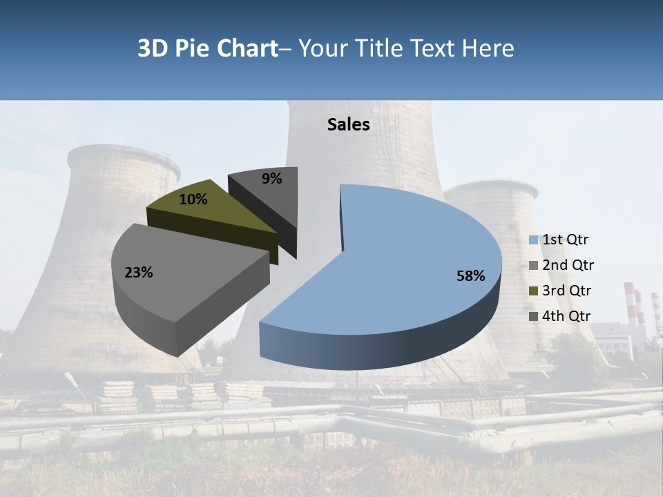 A Power Plant With Three Towers In The Background PowerPoint Template