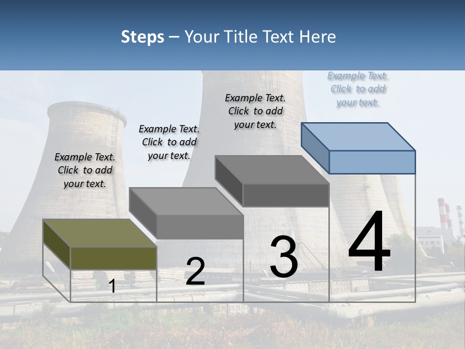A Power Plant With Three Towers In The Background PowerPoint Template