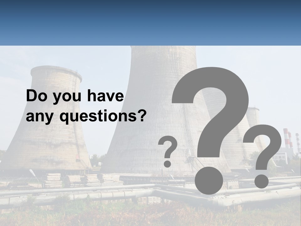 A Power Plant With Three Towers In The Background PowerPoint Template