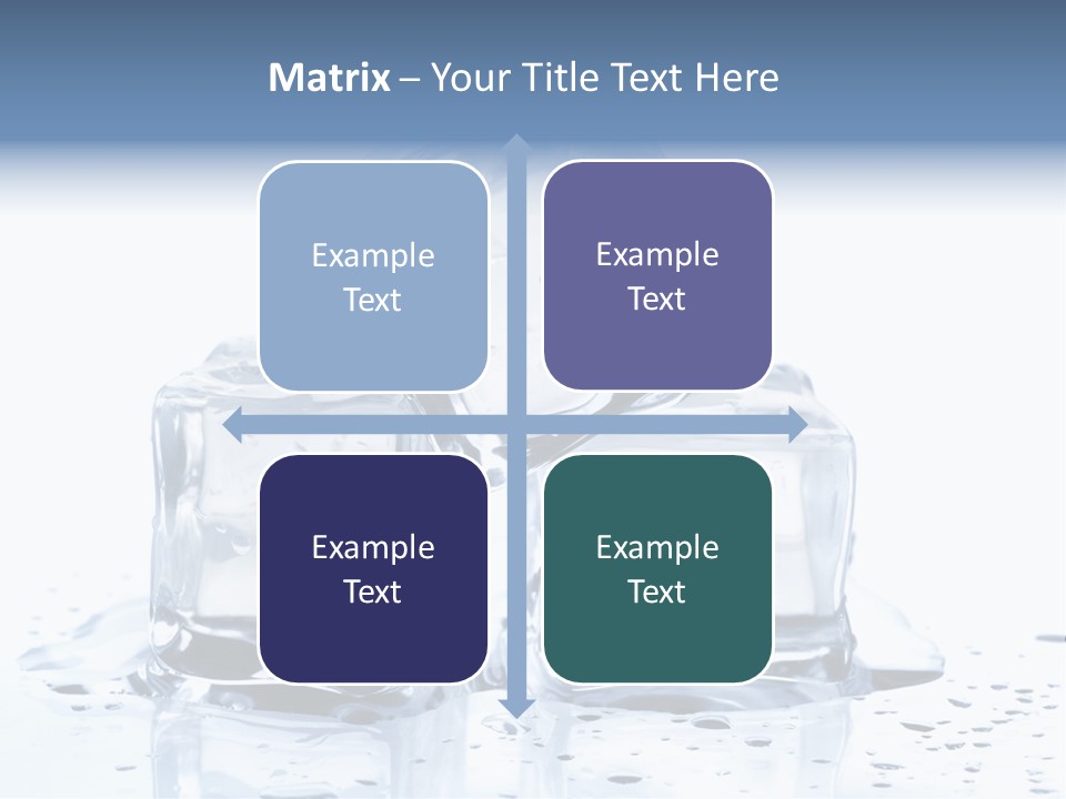 Three Ice Cubes On A Table With Water Droplets PowerPoint Template