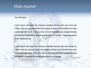 Three Ice Cubes On A Table With Water Droplets PowerPoint Template