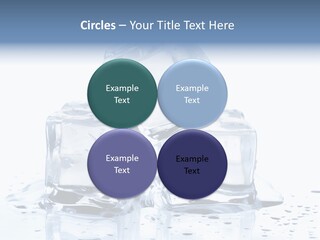 Three Ice Cubes On A Table With Water Droplets PowerPoint Template