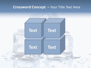 Three Ice Cubes On A Table With Water Droplets PowerPoint Template