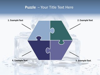 Three Ice Cubes On A Table With Water Droplets PowerPoint Template